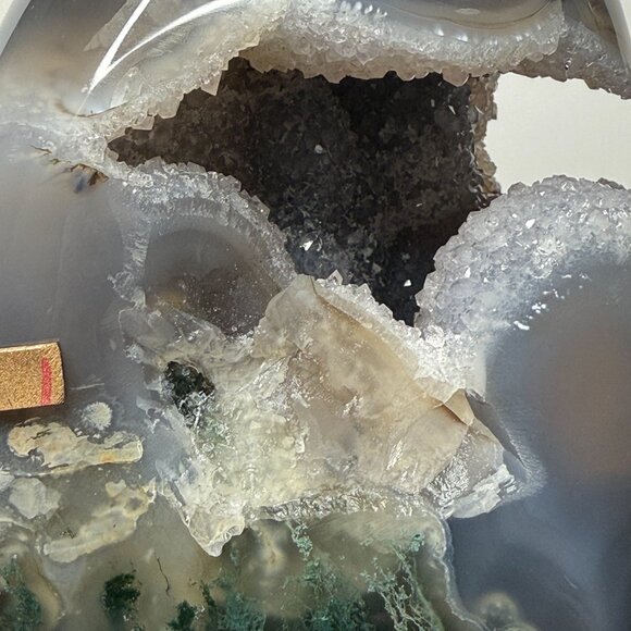 Rare Moss Agate Tear Drop Druzy Crystal 7lbs 2.2oz Earth Land Water Natural Geod - Picture 8 of 15